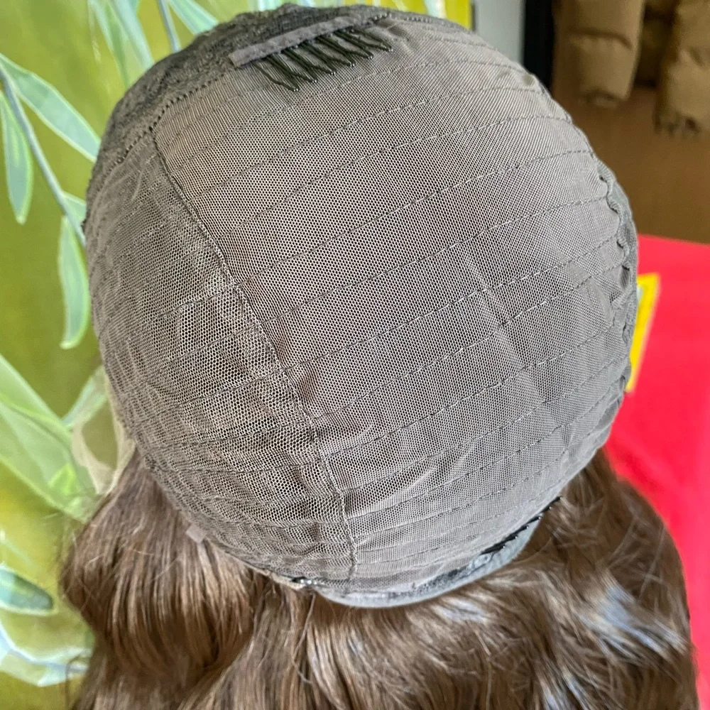 lace front wig- wavy chocolate brunette